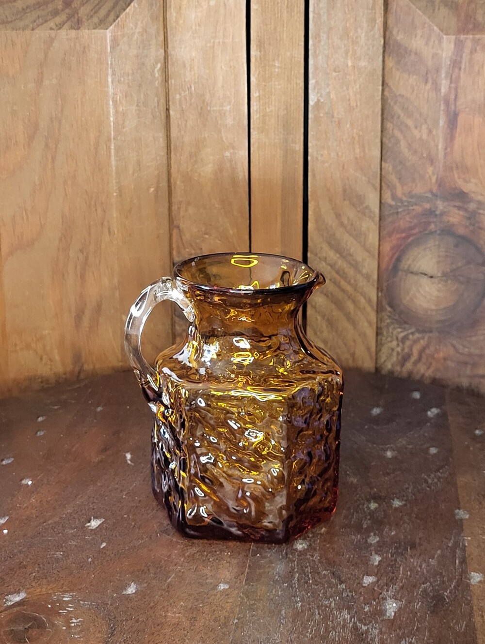 Amber Textured Glass Pitcher - Home Art - Picture 9 of 11